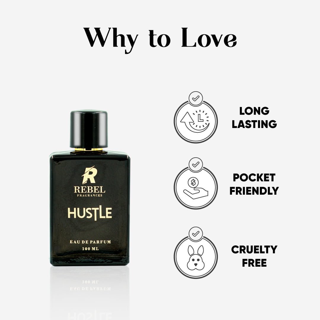 HUSTLE  100ml For ALL| Red Berries, Vanilla, White musk, Clementine.